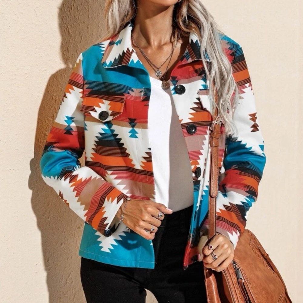 Aztec multicolored jacket NWOT